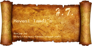 Hevesi Tamás névjegykártya